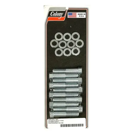 Colony Head Bolt Kit OEM Style Including Washers in Zinc Finish For 1936-1939 Knuckle Models (7713-20-Z)