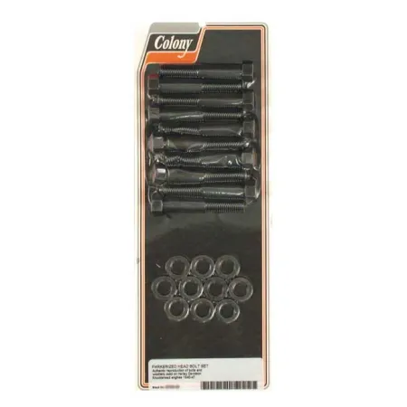 Colony Head Bolt Kit OEM Style Including Washers in Parkerized Finish For 1940-1947 Knuckle Models (9726-20)