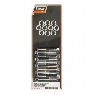 Colony Head Bolt Kit OEM Style Including Washers in Chrome Finish For 1948-1984 Pan, Shovel Models (ARM406989)