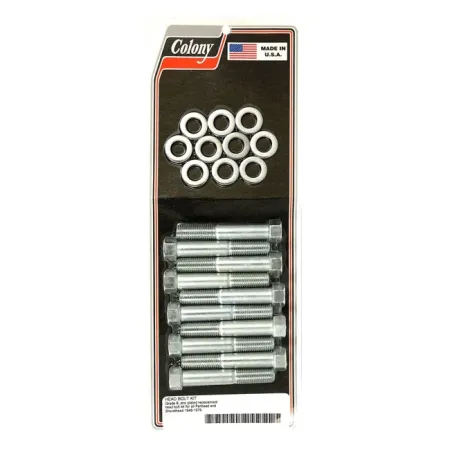 Colony Head Bolt Kit OEM Hex Style Including Washers in Zinc Finish For 1948-1984 Pan, Shovel Models (7825-20-Z)