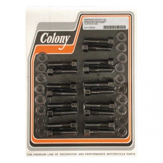 Colony Head Bolt Kit OEM Style Cast Iron Heads in Parkerized Finish For 1937-1948 74/80 Inch SV B.T., 1929-1950 45 Inch SV Models (ARM916989)