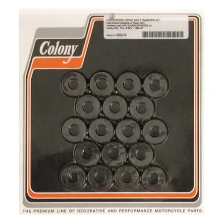 Colony Head Bolt Washer Set in Parkerized Finish For H-D Side Valves with Alu Heads Models (9698-18)