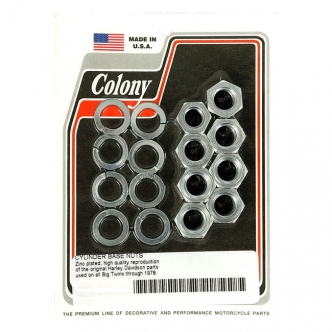 Colony Cylinder Base Nut Kit Hex in Zinc Finish For 1930-1978 B.T. Models (ARM096929)