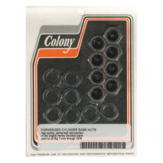 Colony Cylinder Base Nut Kit Hex in Parkerized Finish For 1930-1978 B.T. Models (ARM801989)