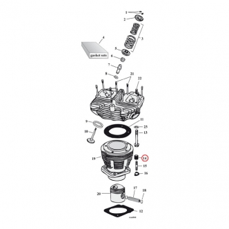 Colony Cylinder Base Nut Kit Acorn Milled Hex Without Washers in Chrome Finish For 1978-1984 B.T. Models (ARM541315)