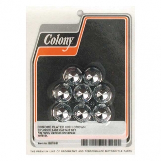 Colony Cylinder Base Nut Kit Hex Acorn Cap in Chrome Finish For 1979-1984 1340CC B.T. Models (ARM211989)