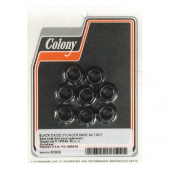 Colony Cylinder Base Nut Kit Hex Flanged in Black Parkerized Finish For 1979-1984 1340CC B.T. Models (ARM511989)