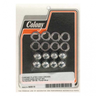 Colony Cylinder Base Nut Kit Cap Style in Chrome Finish For 1957-1985 XL, 1929-1973 45 Inch SV Models (ARM121989)