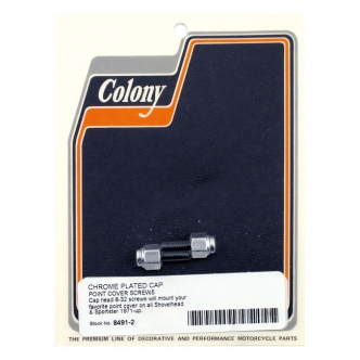 Colony Point Cover Screws Cap Style in Chrome Finish For 1971-1999 B.T. (Excluding Twin Cam), 1971-2003 XL Models (ARM801929)