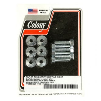 Colony Oil Tank Hardware Set Mounts Oil Tank To Frame in Zinc Plated Finish For 1918-1936 All H-D, 1936-1952 45 Inch SV Models (ARM858929)