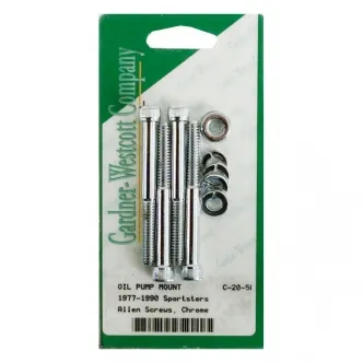 Gardner Westcott Oil Pump Mount Kit in Chrome Allen Heads Finish For 1977-1990 XL Models (ARM095015)