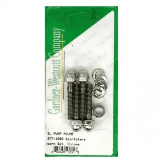 Gardner Westcott Oil Pump Mount Set in Chrome Acorn Finish For 1977-1990 XL Models (ARM376779)