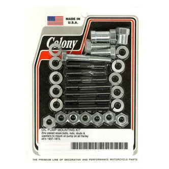 Colony Oil Pump Mount Kit OEM Style Including All Studs in Zinc Finish For 1937-1973 45 Inch SV Models (ARM786929)