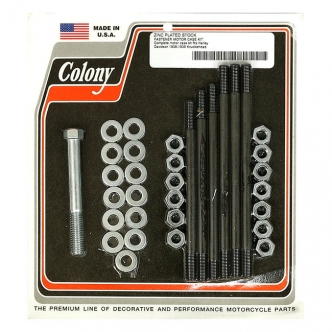 Colony Crankcase Bolt Kit Hex in Zinc Finish For 1936-1939 Knuckle Models (ARM727929)