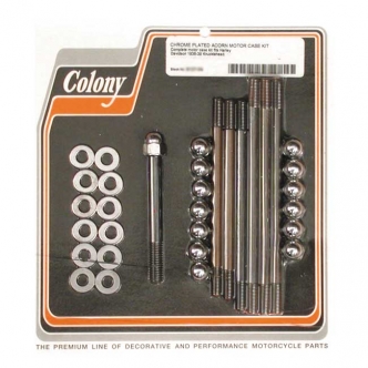 Colony Crankcase Bolt Kit in Acorn Chrome Finish For 1936-1939 Knuckle Models (ARM842989)