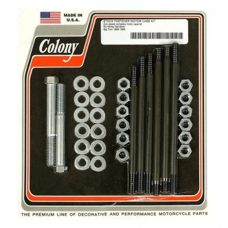 Colony Crankcase Bolt Kit Hex in Zinc Finish For 1965-1969 Pan & Early Shovel Models (ARM037929)