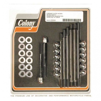 Colony Crankcase Bolt Kit in Chrome Acorn Finish For 1966-1969 Pan & Early Shovel Models (ARM752989)