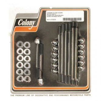 Colony Crankcase Bolt Kit in Acorn Chrome Finish For 1970-1978 Shovel Models (ARM062989)