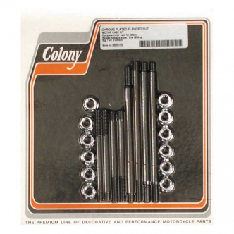 Colony Crankcase Bolt Kit Flanged Nut in Chrome Finish For 1996-1999 Evo B.T. Models (ARM362989)