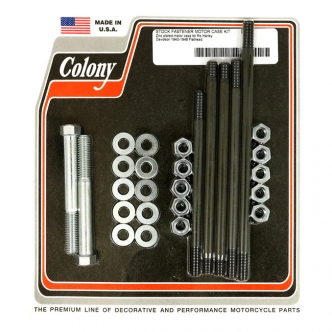 Colony Crankcase Bolt Kit Stock Style in Zinc Finish For 1940-1948 74/80 Inch SV Models (ARM437929)