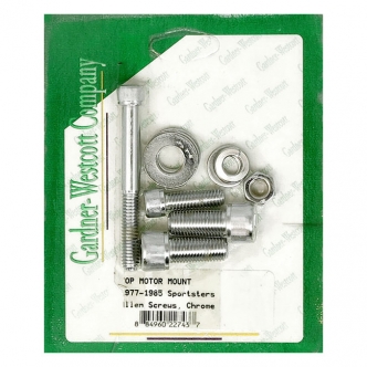 Gardner Westcott Motor Mount Set Top Motor Mount Allen Head Kit in Chrome Finish For 1977-1985 XL Models (ARM304779)