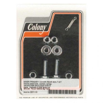 Colony Inner Primary Cover Rear Mount Kit in Chrome Finish Reproduction, Mounts Rear Side of Inner Cover To Frame For 1936-1964 B.T. Models (ARM478989)