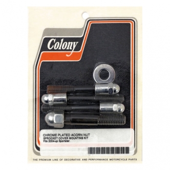 Colony Sprocket Cover Mount Kit, Acorn in Chrome Finish For 2004-2022 XL Models (ARM020529)