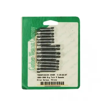 Gardner Westcott Transmission Side Cover Screw Kit, Allen Head in Chrome Finish For 1980-1986 5-SP B.T. Models (ARM317705)