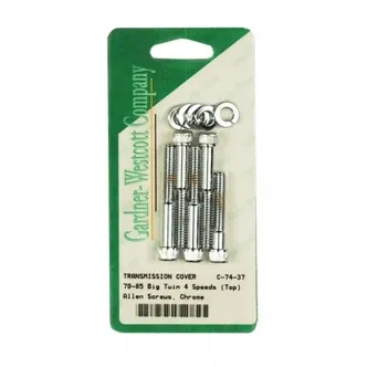 Gardner Westcott transmission Top Cover Screw Kit, Allen For Late 1979-1986 4-SP B.T. Models (ARM097015)