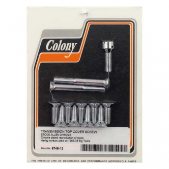 Colony Transmission Top Cover Screw Kit in Chrome Allen Finish For 1965-1978 B.T. Models (ARM393099)
