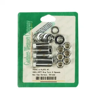 Gardner Westcott Transmission Mount Kit, Hex Head Tranny To Plate For 1941-1985 4-SP B.T. Models (C-80-59H)