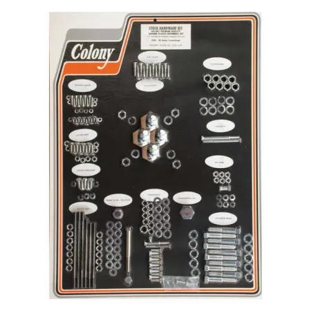 Colony Motor Screw Set OEM Style in Chrome Finish For 1936-1939 Knuckle Models (8300 CHR)