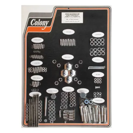 Colony Motor Screw Set OEM Style in Chrome Finish For 1940-1947 Knuckle Models (8301 CHR)