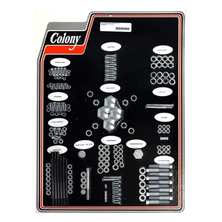 Colony Motor Screw Set OEM Style in Zinc Finish For 1936-1939 Knuckle Models (8300-Z)