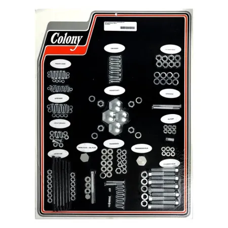 Colony Motor Screw Set OEM Style in Zinc Finish For 1940-1947 Knuckle Models (8301-Z)