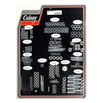 Colony Motor Screw Set OEM Style in Zinc Finish For 1970-1975 Shovel Models (ARM297929)
