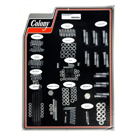 Colony Motor Screw Set OEM Style in Zinc Finish For 1940-1948 74/80 Inch U Models With Aluminium Heads (8306-Z)