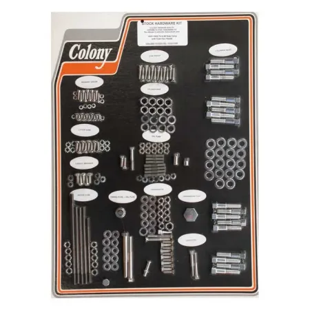 Colony Motor Screw Set OEM Style in Chrome Finish For 1937-1939 74/80 Inch U Models With Cast Iron Heads (8304 CHR)