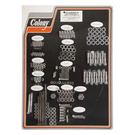 Colony Motor Screw Set OEM Style in Chrome Finish For 1940-1948 74/80 U Models With Cast Iron Heads Models (8305 CHR)