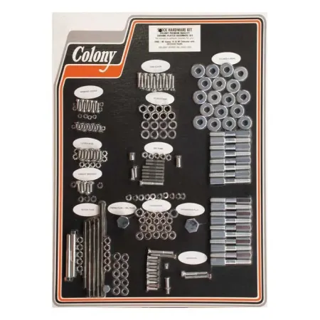 Colony Motor Screw Set OEM Style in Chrome Finish For 1940-1948 74/80 Inch U Models With Aluminium Heads (8306 CHR)