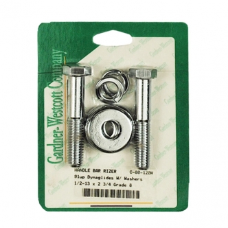 Gardner Westcott Riser Bolt Kit 1/2-13 x 2-3/4 Inch Hex Includes Chrome Bolts, Lock Washers and Hardened Flat Washers (ARM522319)