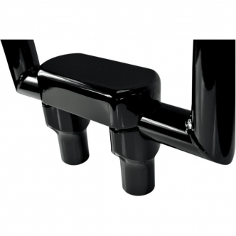 Drag Specialties 3 Inch Tall Buffalo Risers With Top Clamp In Black For 1 1/2 Inch Handlebars (0602-0603)