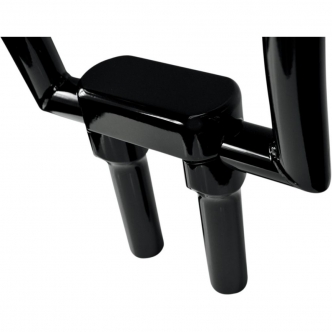 Drag Specialties 6 Inch Tall Buffalo Risers With Top Clamp In Black For 1 1/2 Inch Handlebars (0602-0609)