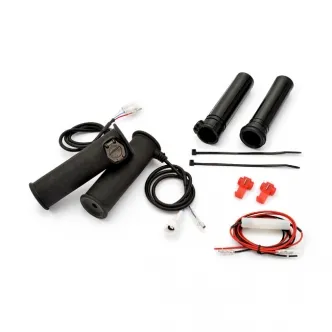 Doss Heated Handlebar Grip Set 3-Level Heat Control Including Dual Cable & E-Throttle Sleeves, Built-in Switch, Closed Grip Ends For 1996-2023 Harley Davidson Models (ARM082855)