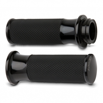 Arlen Ness Smooth Fusion Grips In Black For 1974-2023 Harley Davidson Single And Dual Throttle Cable Models (07-321)