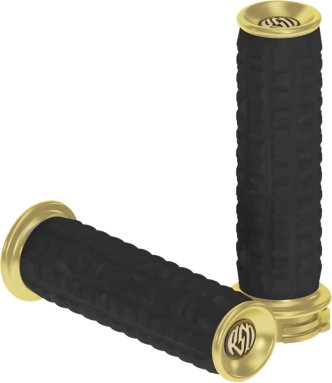 Roland Sands Design Traction Grips In Brass Finish For 1974-2023 Harley Davidson Single And Dual Throttle Cable Models (0063-2069)