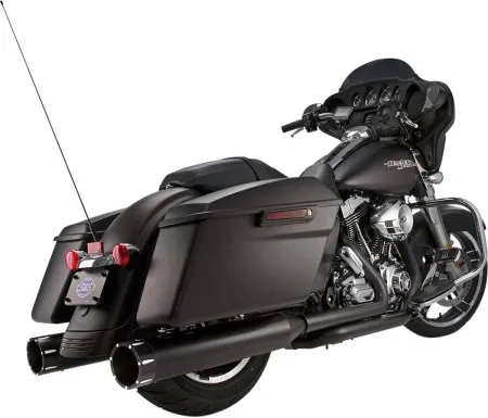 S&S Cycles MK45 Tracer 4.5 Inch Slip-On Muffler in Ceramic Black Finish With Black End caps For 1995-2016 Touring Models (550-0625)