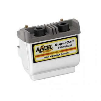 Accel Hei Super Coil 12 V 4.7 OHM Electronic Ignition in Chrome Finish For 1965-1999 Big Twin & 1965-2003 XL (140406CH)