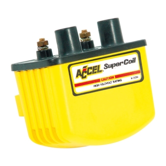 Accel Single Fire Super Coil 3 OHM Electronic Single Fire Ignition in Yellow Finish For 1965-1999 B.T. (Excluding TC), 1965-2003 XL Models (140408)