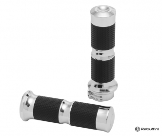 Rebuffini Cycles Delta Grips In Chrome For 2008-2023 Harley Davidson Electronic Throttle Models (000713C)